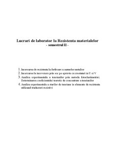 Lucrări de laborator la Rezistența Materialelor - Pagina 1
