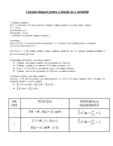 Calculul Integral pentru o Funcție de o Variabilă - Pagina 1