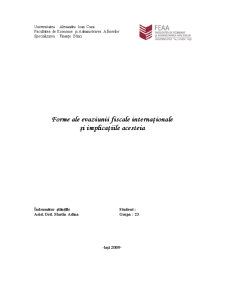 Forme ale Evaziunii Fiscale Internaționale și Implicațiile Acesteia - Pagina 1