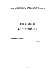 Plan de Afaceri - Oltchim - Pagina 1