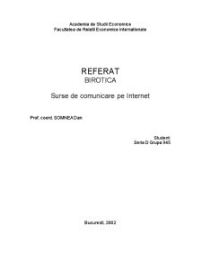 Surse de Comunicare pe Internet - Pagina 1