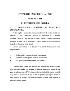 Etapele de execuție ale instalației electrice de forță - Pagina 1