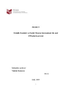 Relațiile României cu Fondul Monetar Internațional din Anul 1990 până în Prezent - Pagina 1