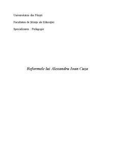 Reformele lui Alexandru Ioan Cuza - Pagina 1