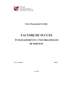 Factori de Succes în Managementul unei Organizații de Servicii - Pagina 1