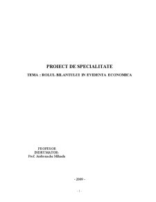Rolul bilanțului în evidența economică - Pagina 1