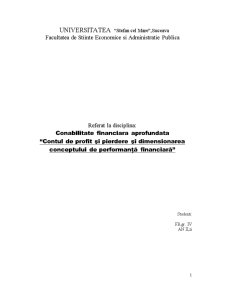 Contul de Profit și Pierdere și Dimensionarea Conceptului de Performanță Financiară - Pagina 1