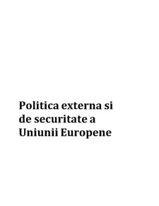 Politica externă și de securitate a Uniunii Europene - Pagina 1