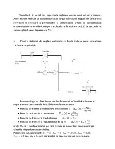 Analiză de proces pentru structura de reglare în buclă închisă și structura de reglare în cascadă pe un proces de menținere a nivelului apei constant - Pagina 2