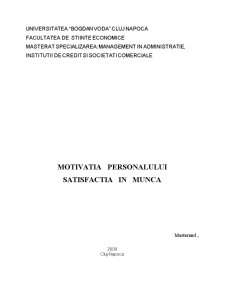 Motivația personalului - satisfacția în muncă - Pagina 1