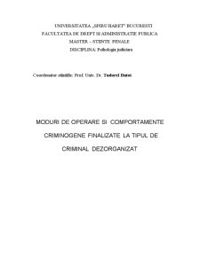 Moduri de Operare la Criminalii Dezorganizati - Pagina 1