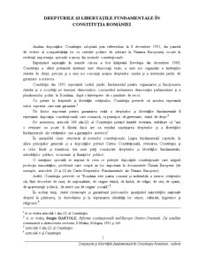 Drepturile și Libertățile Fundamentale în Constituția României - Pagina 1