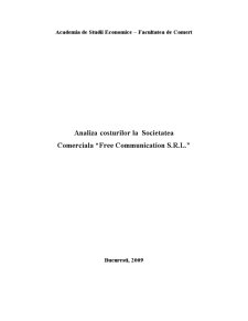 Analiza costurilor la întreprinderea Free Communication - Pagina 1