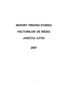Raport privind Starea Factorilor de Mediu Județul Ilfov - Pagina 1