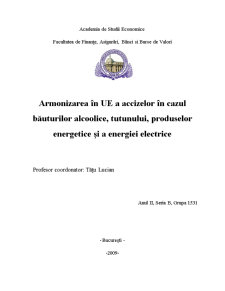 Armonizarea în UE a accizelor în cazul băuturilor alcoolice, tutunului, produselor energetice și a energiei electrice - Pagina 1