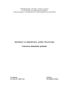 Audit Financiar - Colectarea Elementelor Probante - Pagina 1