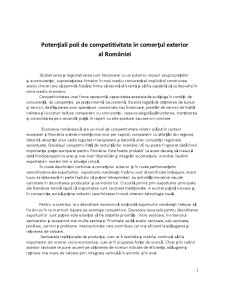 Potențiali poli de competitivitate în comerțul exerior al României - Pagina 1