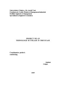 Tehnologii și Utilaje în Tricotaje - Pagina 1