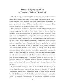 Man as a dying Christ in  D.Thomas’s Before I knocked - Pagina 1