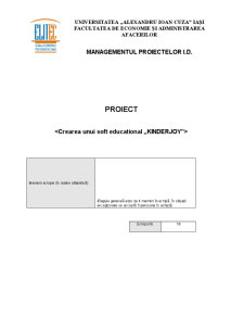 Baze Managementul Proiectelor - Conceperea, Planificarea și Monitorizarea unui Proiect - Pagina 1