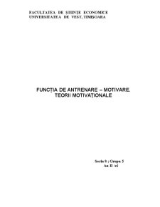 Funcția de antrenare-motivare - teorii motivaționale - Pagina 1