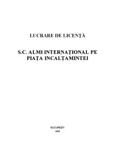SC Almi Internațional pe piața încălțămintei - proiect licență - Pagina 1