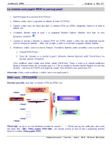 Limbajul HTML - Pagina 1