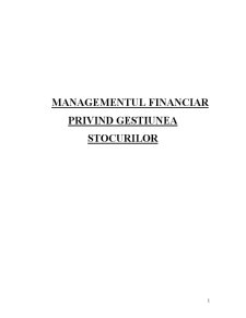 Managementul Financiar privind Gestiunea Stocurilor - Pagina 1