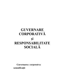 Guvernare Corporatistă și Responsabilitate Socială - Pagina 1