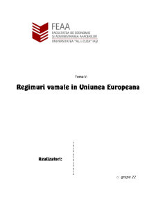 Regimuri Vamale in Uniunea Europeana - Pagina 1