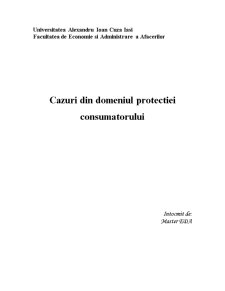 Cazuri din Domeniul Protectiei Consumatorului - Pagina 1