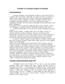 Tranziția la economia de piață a României - etape și strategii - Pagina 1