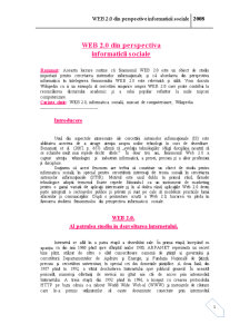 Web 2.0 din perspectiva informaticii sociale - Pagina 1