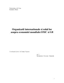 Organizații mondiale și rolul lor asupra economiei mondiale G8 și OMC - Pagina 1