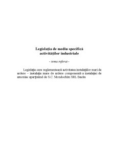 Legislația de Mediu specifică Activităților Industriale - Pagina 1