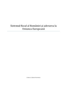 Sistemul Fiscal al României și Aderarea la Uniunea Europeană - Pagina 1