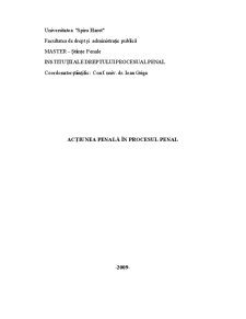 Acțiunea Penală în Procesul Penal - Pagina 1