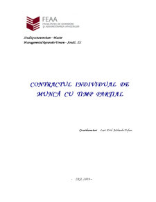 Contractul Individual de Muncă cu Timp Parțial - Pagina 1