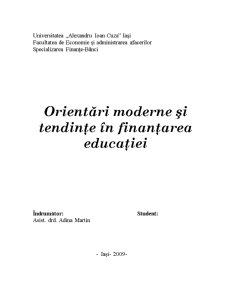 Orientări Moderne și Tendințe în Finanțarea Educației - Pagina 1