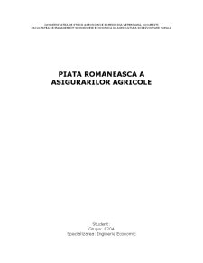 Piața românească de asigurări agricole - Pagina 1