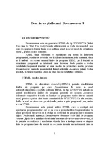 Descrierea Platformei - Dreamweaver 8 - Pagina 1