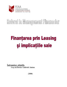 Finanțarea prin leasing și implicațiile sale - Pagina 1