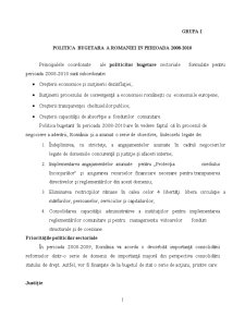 Politica bugetară a României în perioada 2008-2010 - Pagina 1