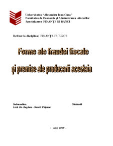 Forme ale Fraudei Fiscale și Premise ale Producerii Acesteia - Pagina 1