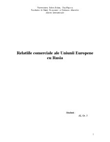 Relațiile comerciale UE-Rusia - Pagina 1