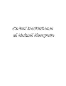 Cadrul Instituțional al Uniunii Europene - Pagina 1