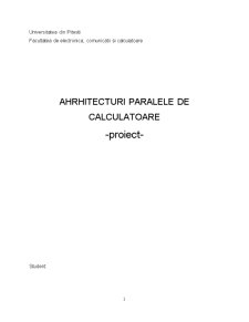 Arhitecturi Paralele de Calculatoare - Pagina 1