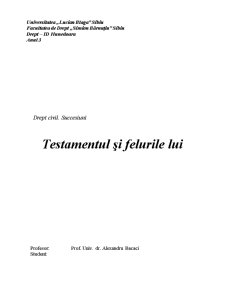 Testamentul și Felurile Lui - Pagina 1