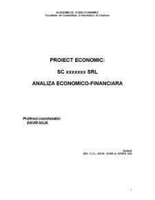 Proiect economic - analiză financiar economică - Pagina 1
