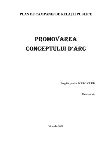 Promovarea Conceptului D’Arc - Pagina 1
